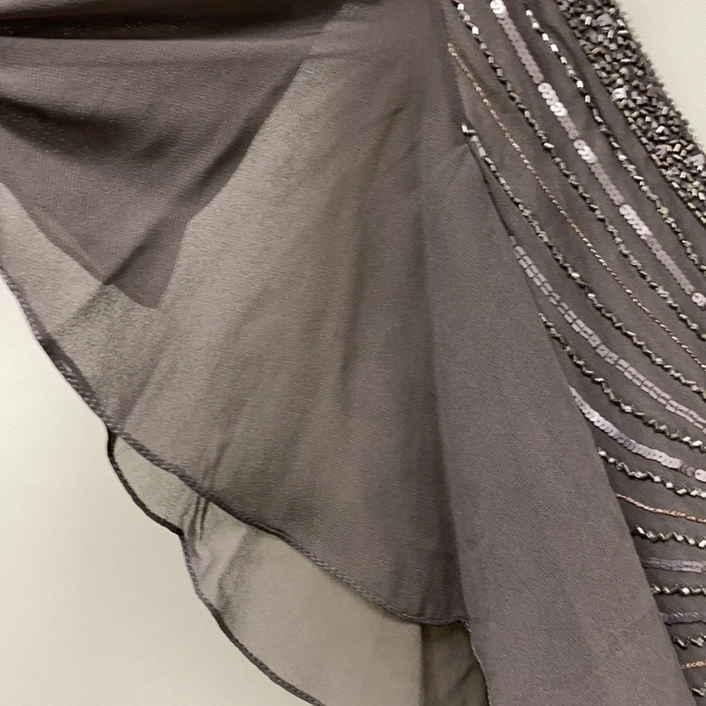 JKARA flutter sleeves fit and flare beaded bodice long gown - Picture 3 of 7